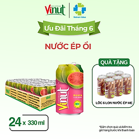 Thùng 24 Lon Nước Ép Ổi Vinut 330ml