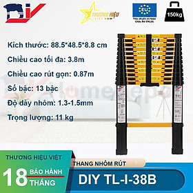 Mua Thang nhôm rút đơn DIY TL-I-38B chiều cao sử dụng tối đa 3.8M