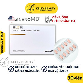 Viên Uống Trắng Sáng Da NanoMD BRIT-N 2.0 - Bảo Vệ Làn Da, Chống Nắng Nội Sinh Giúp Da Tươi Trẻ - Kelly Beauty