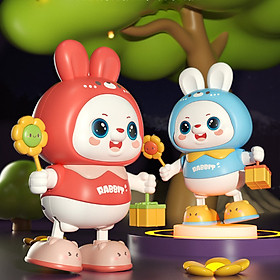 Đồ chơi thỏ robot nhảy múa có đèn nhạc di chuyển vui nhộn an toàn cho bé trai gái, quà tặng sinh nhật cho bé