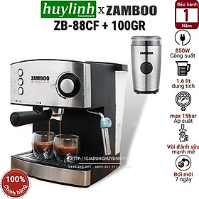 Combo Máy pha cà phê Espresso Zamboo ZB-88CF + máy xay cà phê Zamboo ZB-100GR- Hàng Chính Hãng