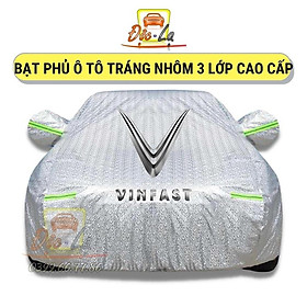 Bạt Phủ Xe Ô Tô VINFAST FADIL, LUX A 2.0, LUX SA 2.0, VF E34 Chất Liệu Bạt Tráng Nhôm 3 Lớp, Có Khóa Kéo Cửa Lái