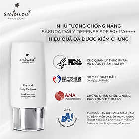 Kem Chống Nắng Sakura Physical Daily Defense SPF 50+ PA ++++ (60g)