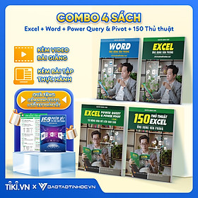 Combo 4 Sách Word, Excel Cơ Bản Đến Nâng Cao, Power Query & Power Pivot Và 150 Thủ Thuật Kèm Video Khóa Học