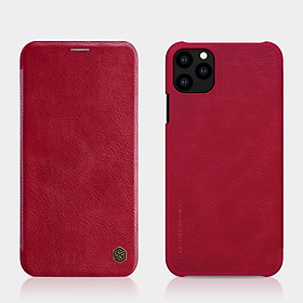 Đỏ - Bao case da cho iPhone 11 Pro hiệu Nillkin Qin (có ngăn đựng thẻ, mặt da tinh xảo) - Hàng chính hãng