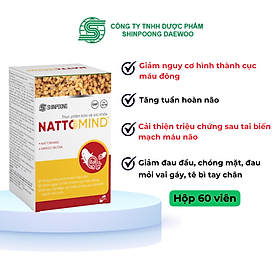 Viên uống giảm nguy cơ hình thành cục máu đông, giảm đau đầu, chống đột quỵ - SHINPOONG NATTOMIND 60 Viên