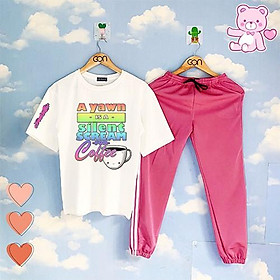 COMBO TIẾT KIỆM Set Đồ Bộ Áo Thun Tay Lửng Quần Kẻ 3Sọc, Quần Ulzzang 2 Sọc