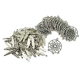 120 Pieces Small Feather Charms Craft Supplies Dream Catcher Pendants Beads Charms Pendants for Crafting, Jewelry Findings Making Accessory For DIY Necklace Bracelet