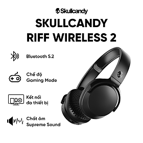 Mua Tai nghe Headphone Skullcandy Riff Wireless 2 - Màu đen - Không dây - Xuyên âm - Chống nước - Pin 34 giờ - Hàng chính hãng
