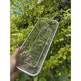 Mua Khay / Rổ Lưới Inox Chữ Nhật Đủ Size tặng 1 kẹp gắp Inox