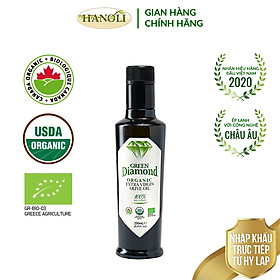 Dầu oliu organic siêu nguyên chất GREEN DIAMOND chai 250ml