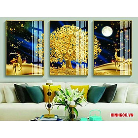 Mua Tranh tráng gương  tranh treo phòng khách  tranh treo phòng ngủ  tranh treo bếp hươu cao cấp