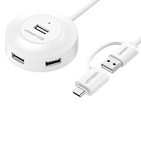 Mua Bộ Chia USB Type-C + USB 2.0 Sang 4 Cổng USB 2.0 Hỗ Trợ OTG Cao Cấp dài 0.5M màu Trắng Ugreen TC40961CR106 Hàng chính hãng.