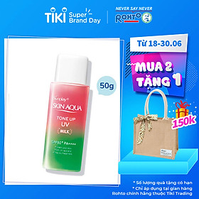 Sữa Chống Nắng Nâng Tông Dành Cho Da Dầu/Hỗn Hợp Sunplay Skin Aqua Tone Up UV Milk Happiness Aura (Rose) (Cho Da Sáng Hồng, Khuyết Điểm Xanh) (50g)