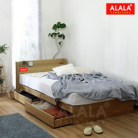 Giường ngủ ALALA02 + 2 hộc kéo / Miễn phí vận chuyển và lắp đặt/ Đổi trả 30 ngày/ Sản phẩm được bảo hành 5 năm từ thương hiệu ALALA/ Chịu lực 700kg