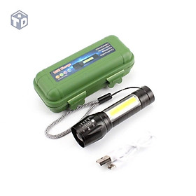 Mua Đèn Pin Mini Tích Điện mini hộp xanh