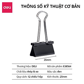 Hộp 12 Kẹp Bướm Deli Kẹp Tài Liêu Giấy Tờ Văn Phòng Phẩm Học Sinh Văn Phòng Nhiều Kích Thước Nhỏ Gọn Tiện Lợi Giá Rẻ