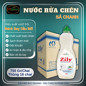 Nước rửa chén Zily 750g (16 chai/thùng) - Tặng 1 lau sàn Rick 1kg