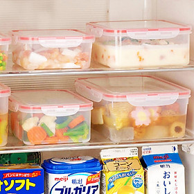 Bộ 2 hộp vuông đựng đồ ăn nắp pha silicone chống bay mùi - Hàng nội địa Nhật 