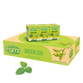 Thùng sữa đậu nành Fami Green soy không bổ sung đường 36 hộp x 180ml