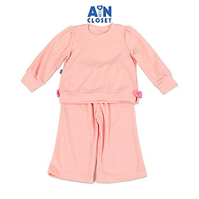 Bộ quần áo Dài bé gái Hồng Nhạt thun cotton - AICDBGS10XI0 - AIN Closet