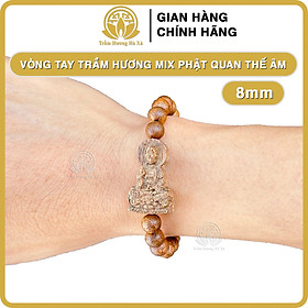 Vòng tay quan thế âm bồ tát phong thủy trầm hương HÀ XÁ vòng đeo tay cặp đôi nam nữ may mắn tài lộc