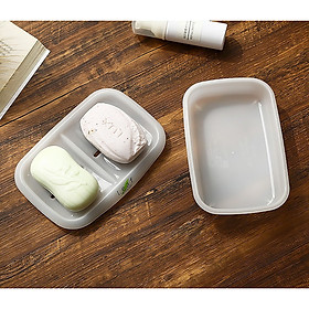 Khay nhựa đựng xà bông tắm, xà phòng rửa tay,..vv Leaf Inomata chia 2 ngăn - Nội địa Nhật Bản