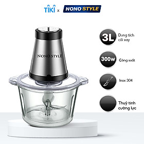 Mua Máy xay thực phẩm đa năng Nonostyle - Dung tích lớn 3 lít  công suất 300W  cối thuỷ tinh cường lực - Hàng chính hãng