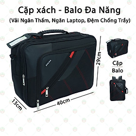 Cặp Xách Công Sở Đa Năng KhoNCC Hàng Chính Hãng (Biến Thành Balo) - Có Ngăn Laptop Cho Dân Văn Phòng Đẹp Giá Rẻ - KKT-CDN-2148 (Đen)