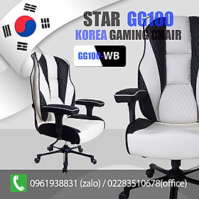 Ghế Gaming, Ghế Giám đốc cao cấp GG100 Trắng Đen. Linh kiện nhập khẩu từ Hàn