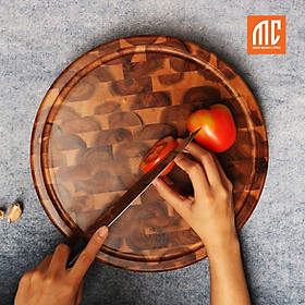 Mua 16061 | Thớt gỗ Sớ Lật xuất khẩu Đức Thành dày chặt thịt cá hình tròn bền đẹp an toàn