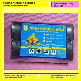 Mua Set 180 Cái / 5 Kí Bao Rác Tự Hủy -  Túi Rác Cuộn PHÂN HỦY SINH HỌC - Màu Đen - Size Cực Đại 78 * 92 CM