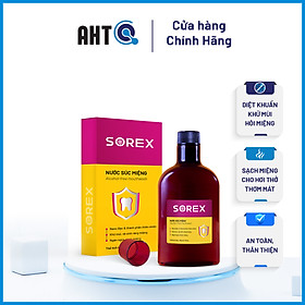 Nước súc miệng nano bạc SOREX làm sạch miệng, khử mùi hôi miệng, cho hơi thở thơm mát, ngăn ngừa nhiệt miệng, tạo cảm giác sảng khoái, tự tin trong giao tiếp