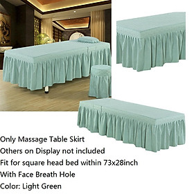SPA Massage Table Skirt with Face Hole for Beauty Cosmetic Facial Bed White