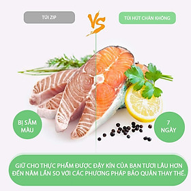 Túi hút chân không 1 mặt nhám, Bộ 100 túi hút chân không thực phẩm cao cấp một mặt nhám, đủ size