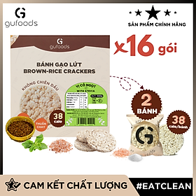 Bánh gạo lứt GUfoods vị Cỏ ngọt - Bao bì bánh tét xanh truyền thống - Không chiên dầu, Không đường, Lành mạnh, Phù hợp Eat clean, Ăn vặt healthy, Thực dưỡng, Tập gym, Thuần chay