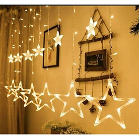 Dây đèn led trang trí rèm sao thả loại ánh sáng vàng nắng