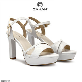 Sandal quai chéo, dập ô, đúp đế, 10 cm sdza9262