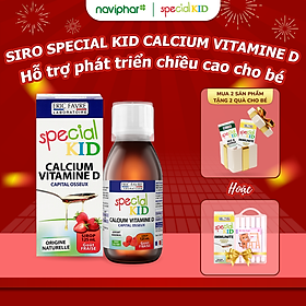 TPBVSK Special Kid Calcium Vitamin D - Bổ sung Canxi và Vitamin D giúp xương, răng chắc khỏe - Giúp con cao lớn hơn (125ml) [Siro – Nhập khẩu Pháp]