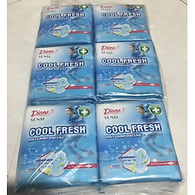 Lốc 6 Gói Băng vệ sinh Diana Sensi Cool Fresh Siêu mỏng cánh 8 miếng - Date luôn mới