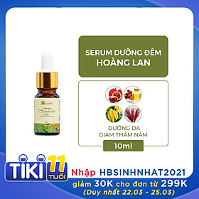 Serum Dưỡng Da Đêm Hoàng Lan Cỏ Mềm Giúp Mềm Mịn Ngăn Ngừa Nám Da Chống Lão Hóa Nhanh Liền Sẹo Mụn Với Chiết Xuất Từ Tinh Dầu Hoàng Lan An Toàn Từ Thiên Nhiên 10ml