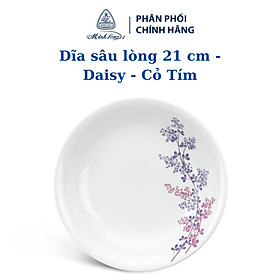 Mua Dĩa Sâu Lòng Minh Long 21cm Daisy Cỏ Tím - Gốm sứ Minh Long cao cấp