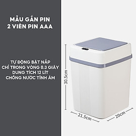 Mua Thùng Rác Thông Minh Chế Độ Tự Động Cảm Ứng Sử Dụng Pin AAA Tiện Lợi Dung Tích 12 Lít