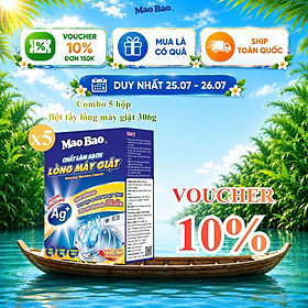 Combo 05 hộp CLS lồng máy giặt 300g Ag+