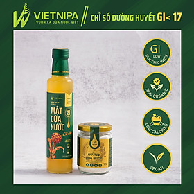 Combo mật dừa nước Vietnipa 375gr và đường dừa nước Vietnipa 150gr