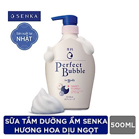 Sữa tắm dưỡng ẩm hương hoa dịu ngọt Senka Perfect Bubble for Body Sweet Floral 500ml