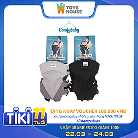 Địu em bé 3 tư thế có đỡ cổ sơ sinh - thoáng khí chống gù cho bé ComfyBaby CF-BK010