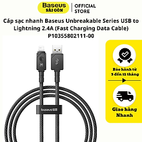 Mua Cáp sạc nhanh Baseus Unbreakable Series USB to Light-ning 2.4A P10355802111-00- Hàng chính hãng