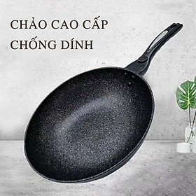 Chảo chống dính vân đá- Chảo chống dính cao cấp có tay cầm kiểu mới xuất