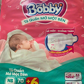 Tặng thêm 6 miếng bên trong -Tã Quần Mở Một Bên Bobby NB70 Cho Bé dưới 5.5 Kg - Tã Quần Sơ Sinh Bobby Mở Một Bên Size NB